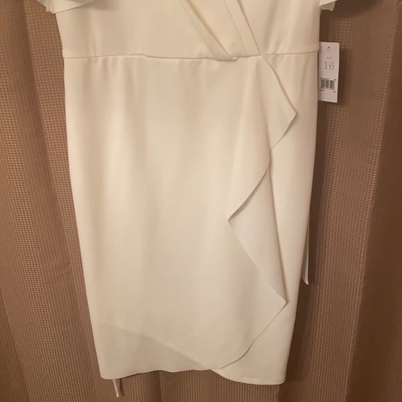NWT Donna Morgan Ivory Faux Wrap Dress Sz 16 - Picture 3 of 10